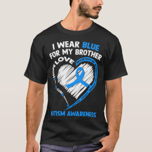I Wear Blue For My Brother Kids Autism Awareness S T-Shirt