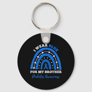 I Wear Blue For My Brother T1d Type 1 Diabetes Awa Key Ring