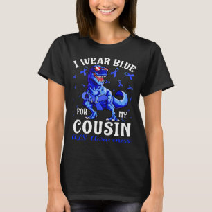 I Wear Blue For My COUSIN ALS Awareness Dinosaur T-Shirt