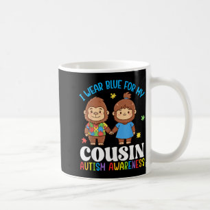 I Wear Blue For My Cousin Autism Awareness Bigfoot Coffee Mug