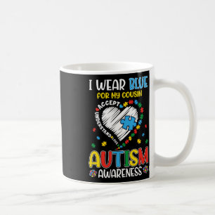 I Wear Blue For My Cousin Autism Awareness Women M Coffee Mug