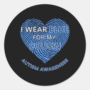 I WEAR BLUE FOR MY COUSIN CLASSIC ROUND STICKER
