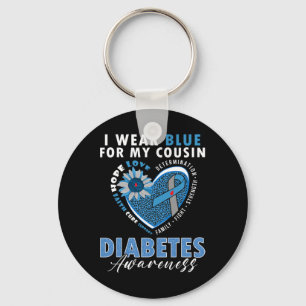 I Wear Blue For My Cousin Type 1 Diabetes Awarenes Key Ring