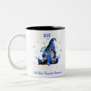 I Wear Blue For My Daughter Child Abuse Prevention Two-Tone Coffee Mug