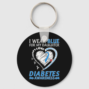 I Wear Blue For My Daughter Diabetes Awareness Blu Key Ring