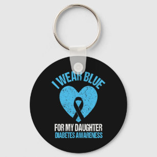 I Wear Blue For My Daughter Diabetes Awareness Gir Key Ring