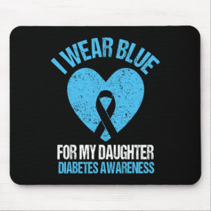 I Wear Blue For My Daughter Diabetes Awareness Gir Mouse Pad