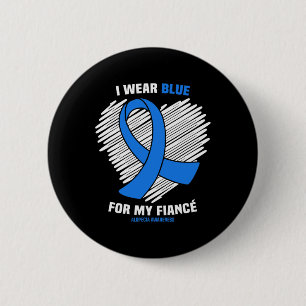 I Wear Blue For My Fiance Alopecia Awareness 6 Cm Round Badge