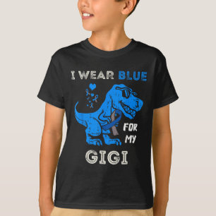 I Wear Blue For My Gigi T Rex Dino Diabetes Awaren T-Shirt