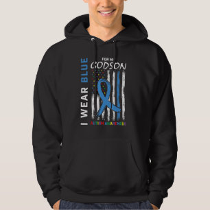 I Wear Blue For My Godson Autism Awareness America Hoodie