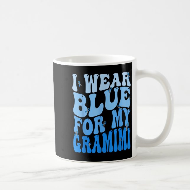 I Wear Blue For My Gramimi Blue Ribbon Diabetes Aw Coffee Mug (Right)