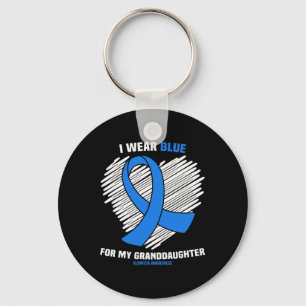I Wear Blue For My Granddaughter Alopecia Awarenes Key Ring