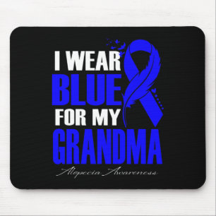 I Wear Blue For My Grandma Alopecia Feather  Mouse Pad
