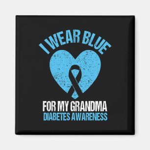 I Wear Blue For My Grandma Diabetes Awareness Gran Magnet