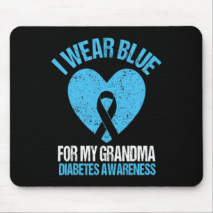I Wear Blue For My Grandma Diabetes Awareness Gran Mouse Pad