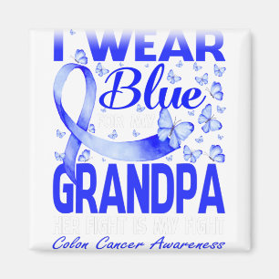 I Wear Blue For My Grandpa Colon Cancer Awareness Magnet