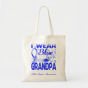 I Wear Blue For My Grandpa Colon Cancer Awareness Tote Bag