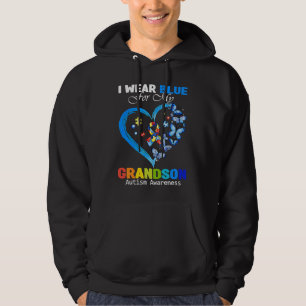 I Wear Blue For My Grandson Autism Awareness Butte Hoodie