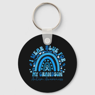 I Wear Blue For My Grandson Autism Awareness Famil Key Ring