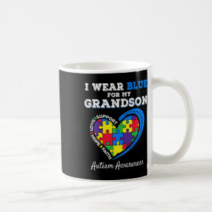 I Wear Blue For My Grandson Autism Awareness Grand Coffee Mug