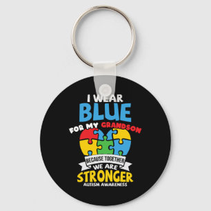 I Wear Blue For My Grandson Autism Awareness Grand Key Ring