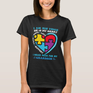 I Wear Blue For My grandson Autism Awareness groov T-Shirt