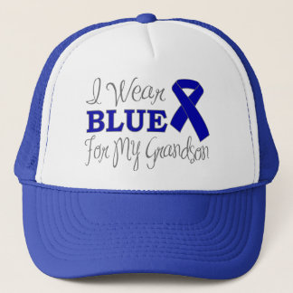 I Wear Blue For My Grandson (Blue Ribbon) Trucker Hat