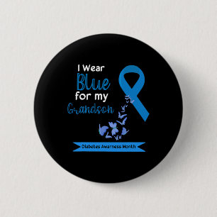 I Wear Blue For My Grandson Diabetes Awareness Mon 6 Cm Round Badge