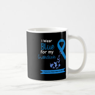 I Wear Blue For My Grandson Diabetes Awareness Mon Coffee Mug