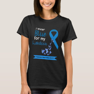 I Wear Blue For My Grandson Diabetes Awareness Mon T-Shirt