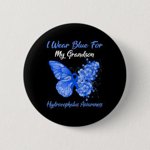 I Wear Blue For My Grandson Hydrocephalus Warrior 6 Cm Round Badge