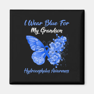 I Wear Blue For My Grandson Hydrocephalus Warrior Magnet