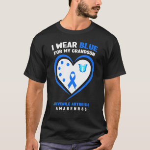 I Wear Blue For My Grandson Juvenile Arthritis Awa T-Shirt