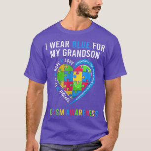 I Wear Blue For My Grandson Tee Grandma Grandpa Au