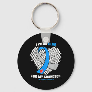 I Wear Blue For My Grandson Type 1 Diabetes Awaren Key Ring