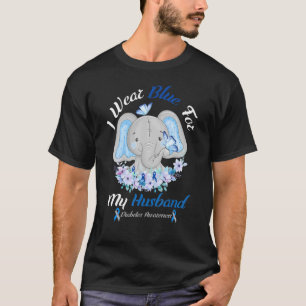 I Wear Blue For My Husband Elephant Diabetes Aware T-Shirt