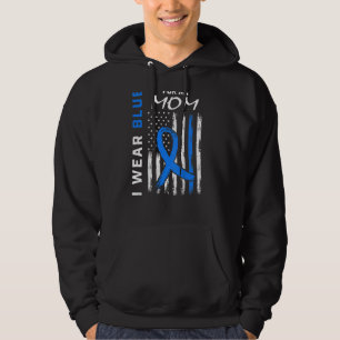 I Wear Blue For My Mom Diabetes Awareness Flag Bac Hoodie