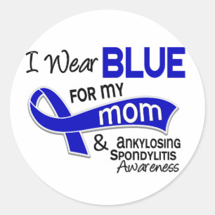 I Wear Blue For My Mum 42 Ankylosing Spondylitis Classic Round Sticker