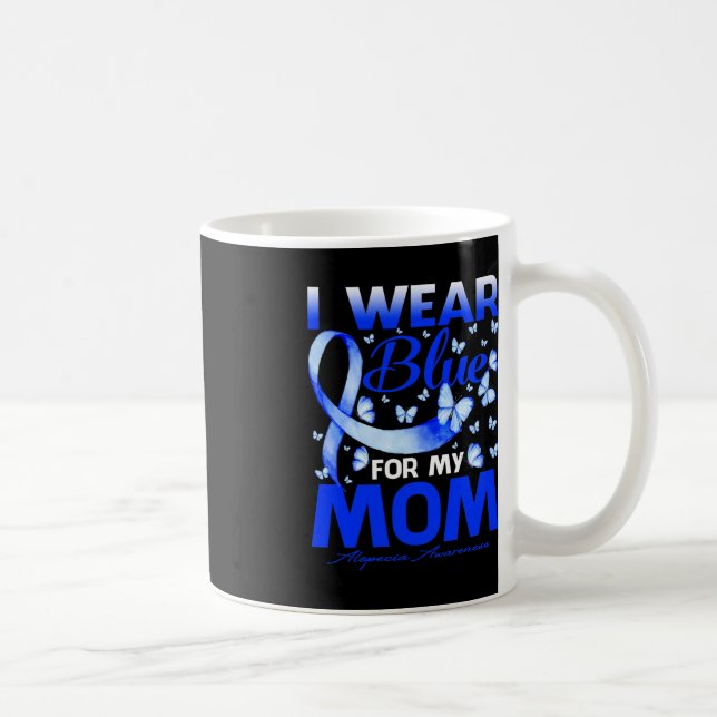 I Wear Blue For My Mum Alopecia Awareness Butterfl Coffee Mug (Right)
