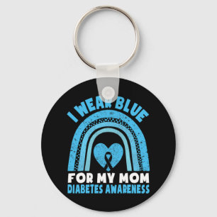 I Wear Blue For My Mum Diabetes Awareness Mum Boys Key Ring