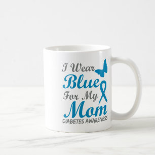 I Wear Blue For My Mum Diabetes Awareness Ribbon Coffee Mug