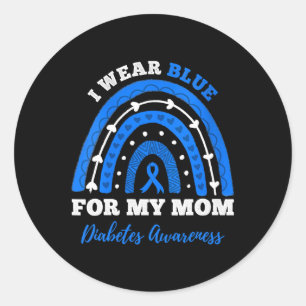 I Wear Blue For My Mum T1d Type 1 Diabetes Awarene Classic Round Sticker