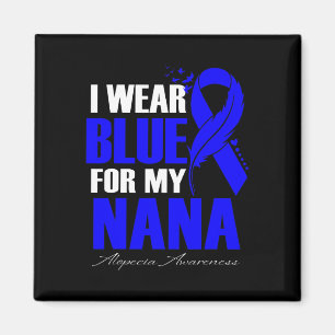I Wear Blue For My Nana Alopecia Feather Magnet
