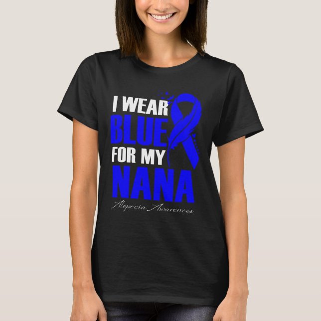 I Wear Blue For My Nana Alopecia Feather  T-Shirt (Front)