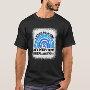 I Wear Blue For My Nephew Autism Awareness Aunt Au T-Shirt