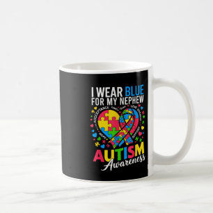 I Wear Blue For My Nephew Autism Awareness Coffee Mug