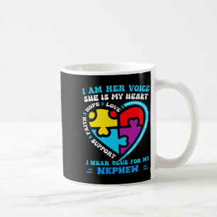 I Wear Blue For My Nephew Autism Awareness Groovy Coffee Mug
