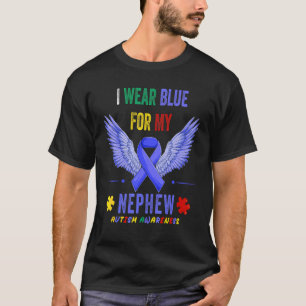 I Wear Blue For My Nephew Autism Awareness Puzzle  T-Shirt