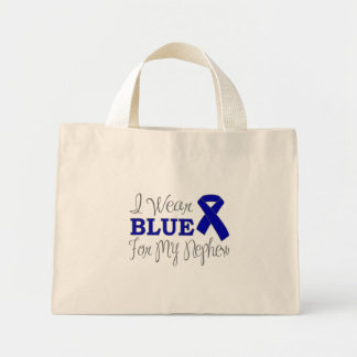 I Wear Blue For My Nephew (Blue Awareness Ribbon) Mini Tote Bag