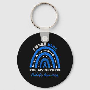 I Wear Blue For My Nephew T1d Type 1 Diabetes Awar Key Ring